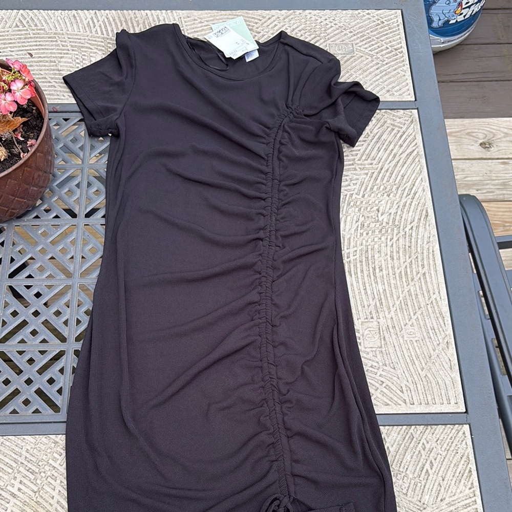 NWT H&M Black Ruched Dress